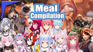 【MEGA COMPILATION】Hololive and Holostars reacting to Monster Hunter World meals【EngSub】