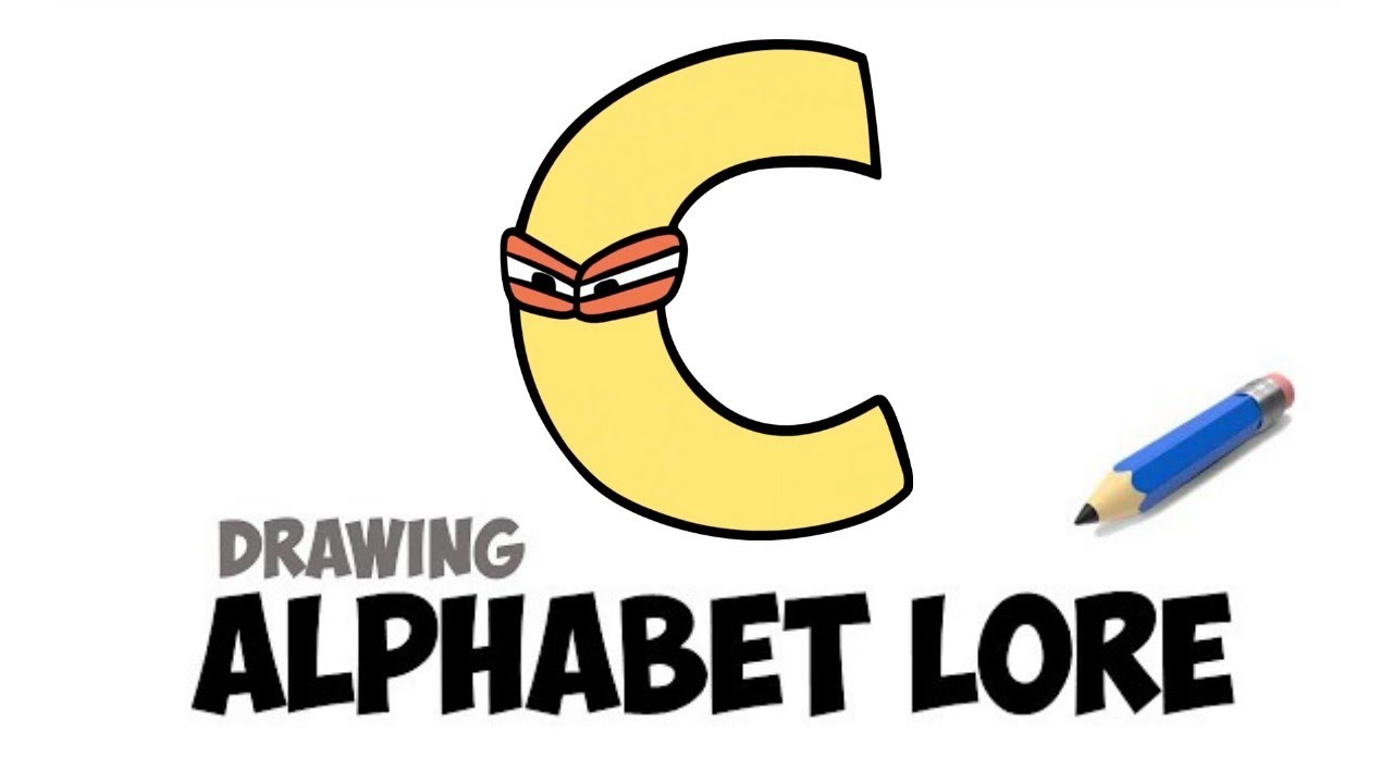 Hand drawn funny alphabet lore, english fonts with faces Kids T
