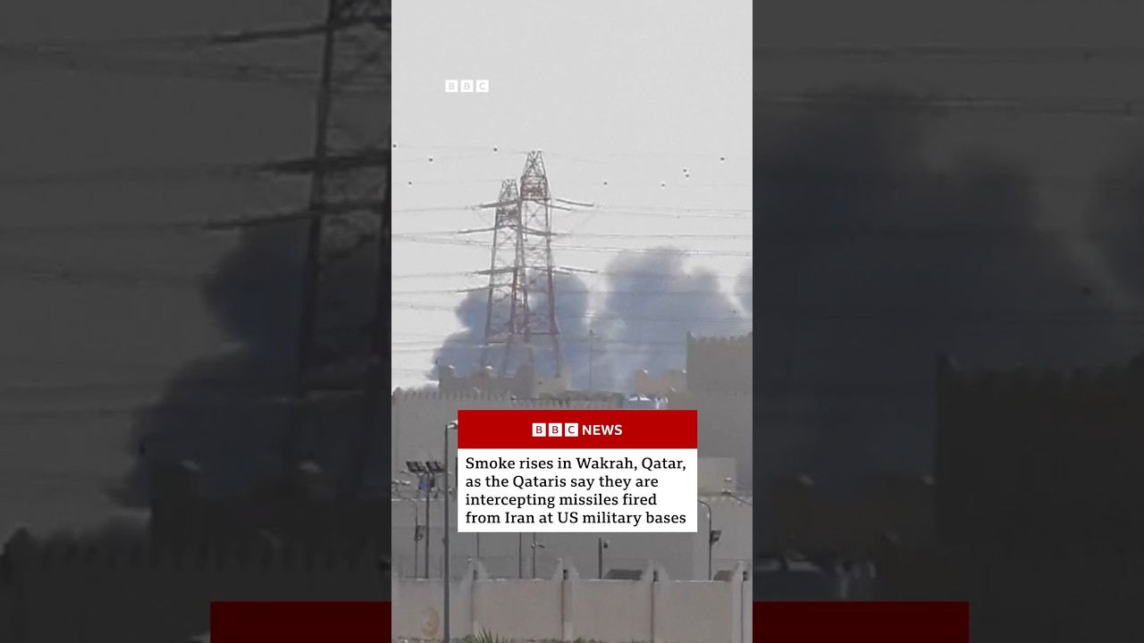 Smoke rises in Qatar as Qataris say missiles fired from Iran towards US military bases. #BBCNews