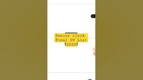 GSSSB SENIOR CLERK Document Verification List 2022 is Declared || Gsssb/185/201920 #gsssb