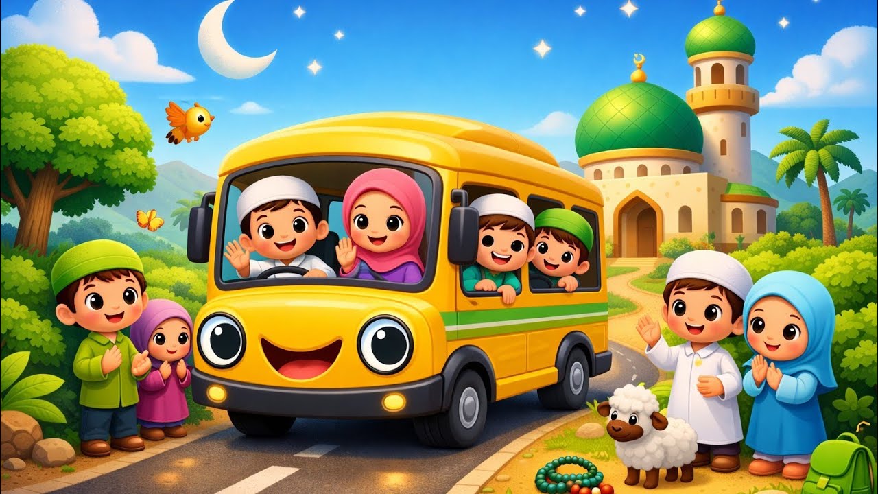 Little Bus Goes to the Masjid | Islamic Kids Nasheed | Muslim Cartoon Song