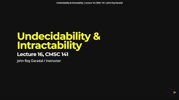Automata Lecture 16 - Undecidability & Intractability
