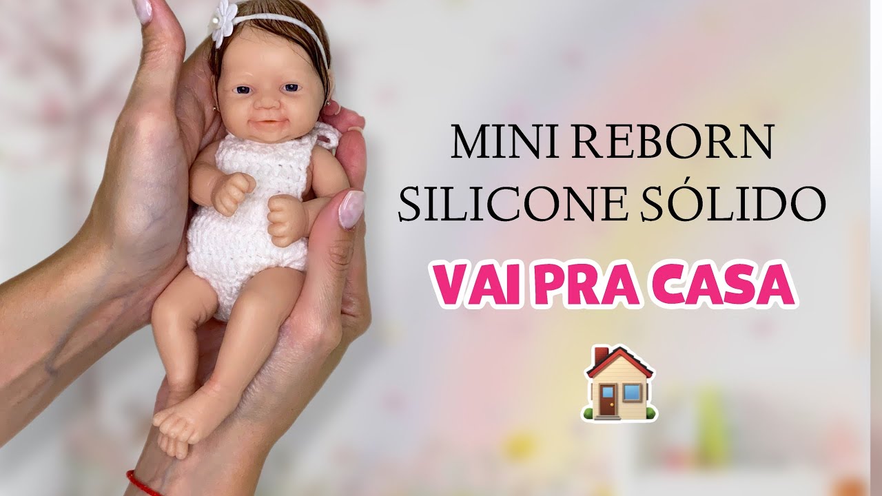 Mini Bebê Reborn Silicone Sólido Molinha Menina.