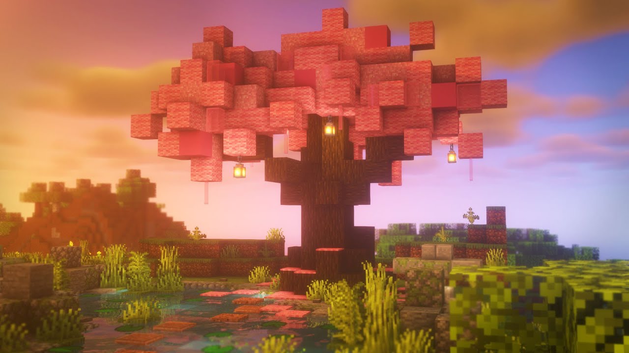 Minecraft | 🍃🌸 Cherry Blossom / Sakura Tree 🌸🍃 | Short Speed Build
