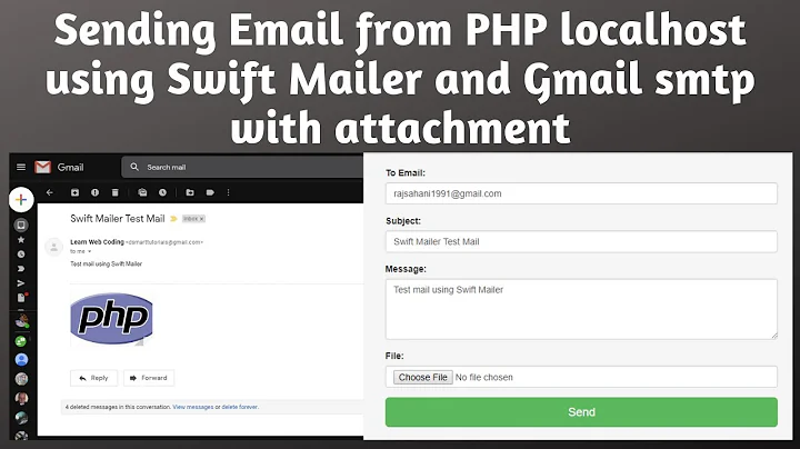 Sending Email from PHP localhost using Swift Mailer and Gmail SMTP with attachment