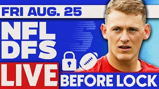 NFL DFS Picks: Week 3 Preseason (Friday 8\/25) | NFL DFS Live Before Lock