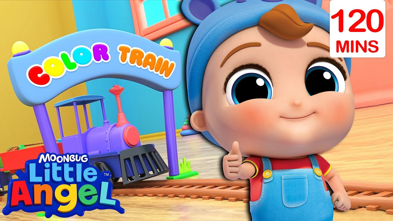 Color Learning Train Song 🚂 | Bingo and Baby John | Little Angel Kids ...