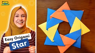 Easy Origami 8-Point Star | Noor Kids Crafters | DIY for Muslim Kids