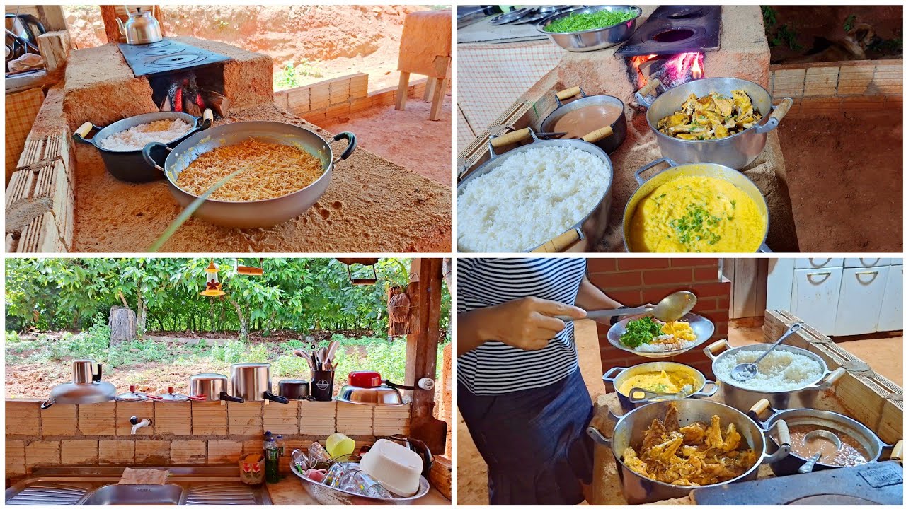 FIZ UM FRICASSÊ PARA O NOSSO ALMOÇO + FIZ JANTA NO FOGÃO A LENHA PARA MINHAS VISITAS ❤️🥰