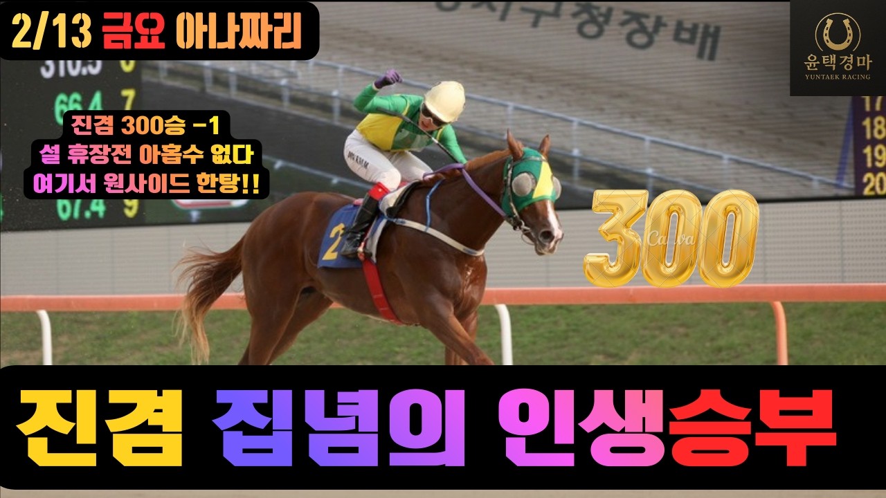 2/13 금요경마 아나짜리 설 휴장전,꼭 해야한다면 여기서 붙겠습니다