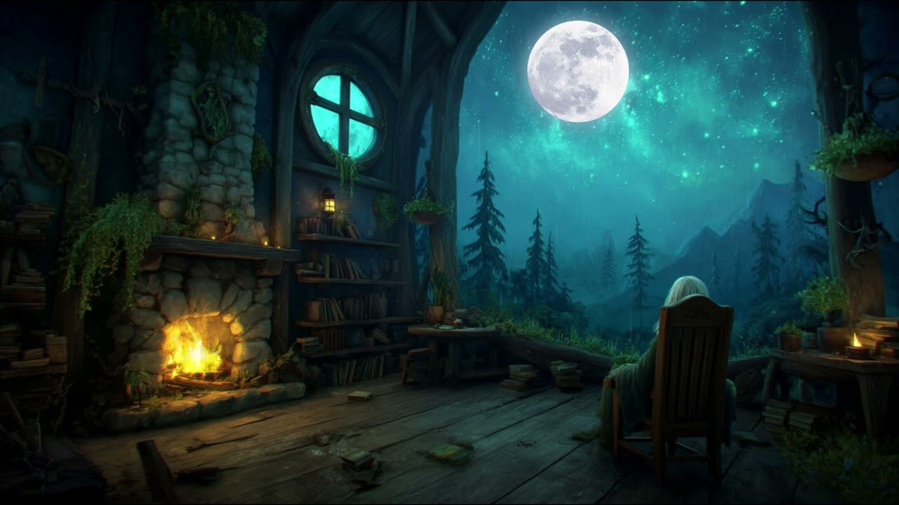 Fantasy Music for Concentration and Focus | Hide From The Rain With Wizard | Rain Ambience