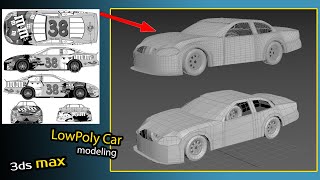 low poly car modeling in 3dmsmax (base mesh)