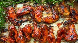 OVEN BBQ WINGS & HOMEMADE BBQ SAUCE RECIPE