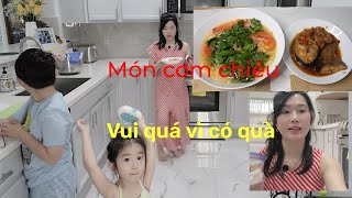 Vlog107 Cơm chiều Canh chua Măng - Cá kho với thịt ba rọi|Quá vui khi quà mình thích đã đến🥰🥰