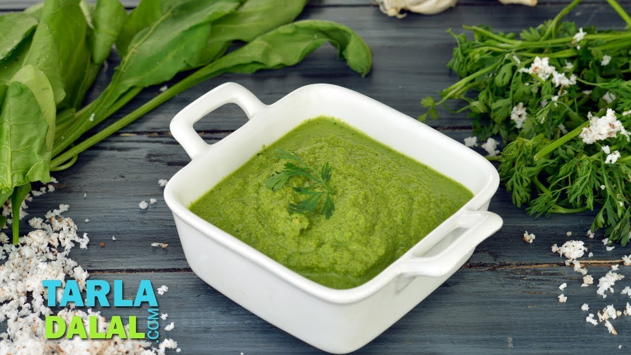 धनिये और नारियल की हरी चटनी की रेसिपी | Coconut Coriander Chutney for Dosa by Tarla Dalal