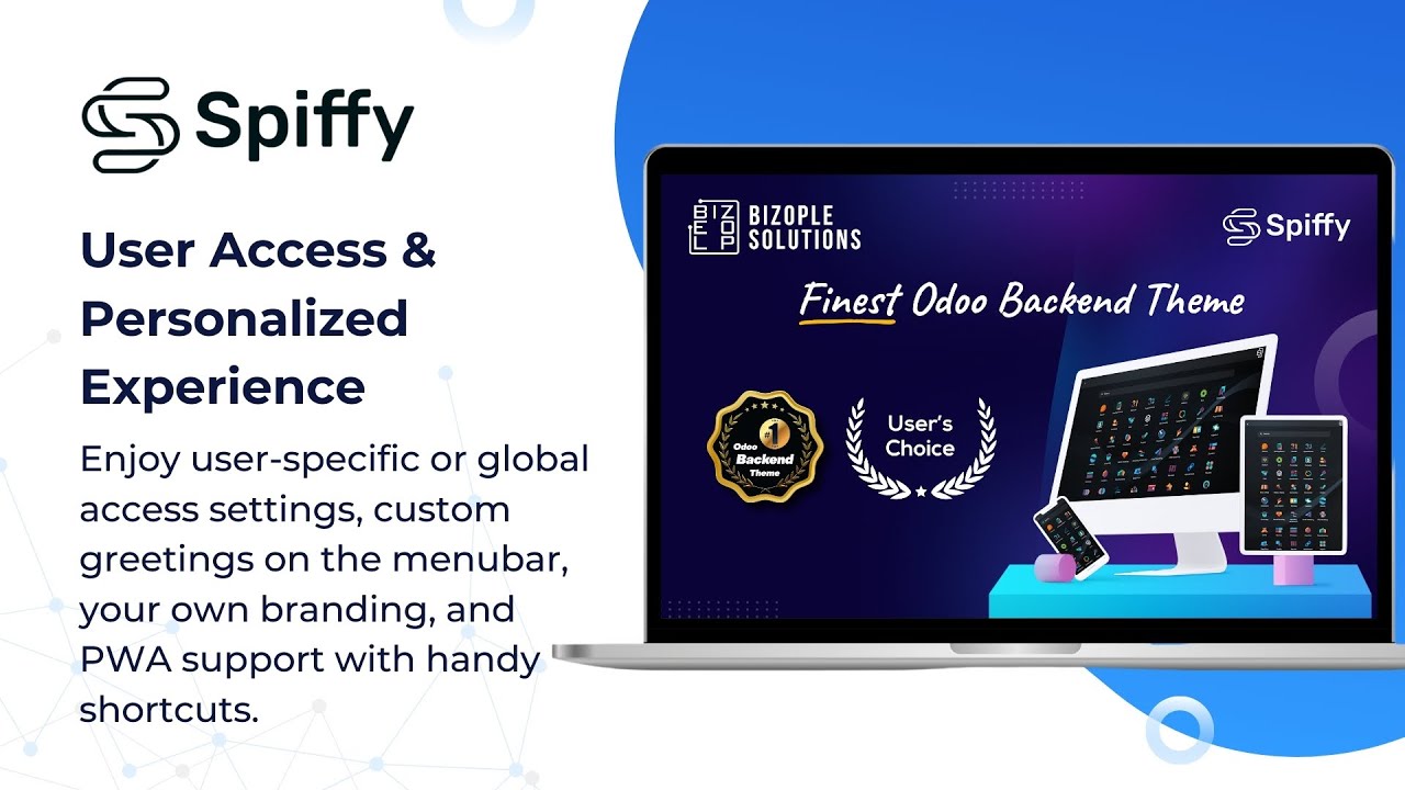 👤 Spiffy Odoo Backend Theme – User Access & Personalized Experience