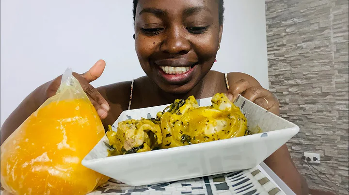 100 million views ASMR starch with bitter leaf soup mukbang #asmr #mukbang #fufuandsoup #food