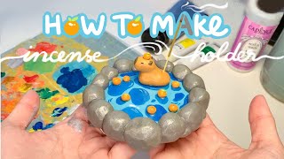 making INCENSE HOLDER with air-dry clay | Clay with me DIY tutorial