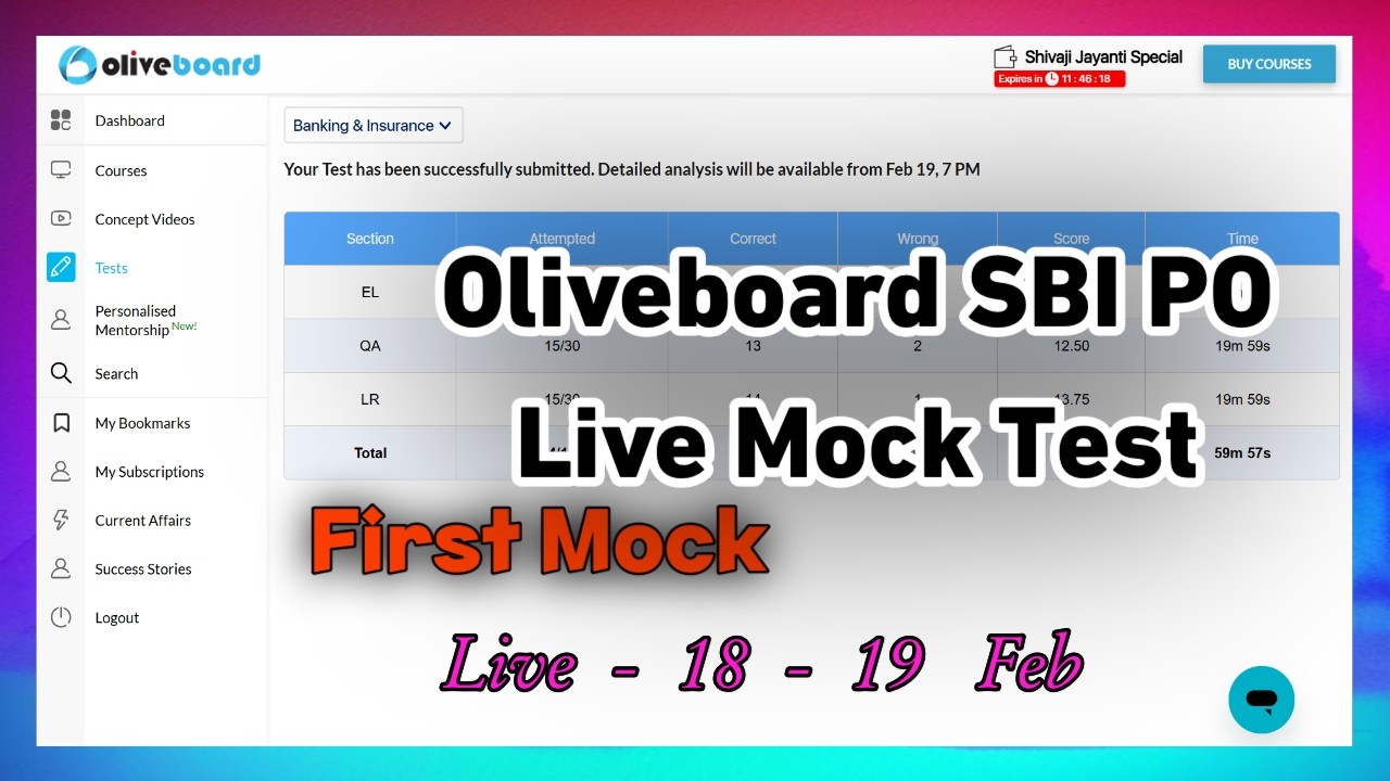 SBI PO Live Mock 18-19 Feb | Oliveboard Prelims Mock Test