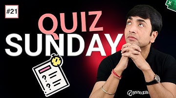 QUIZ SUNDAY #21 | Live Interactive Excel Questions with Answers Quiz | MIS Interview Questions