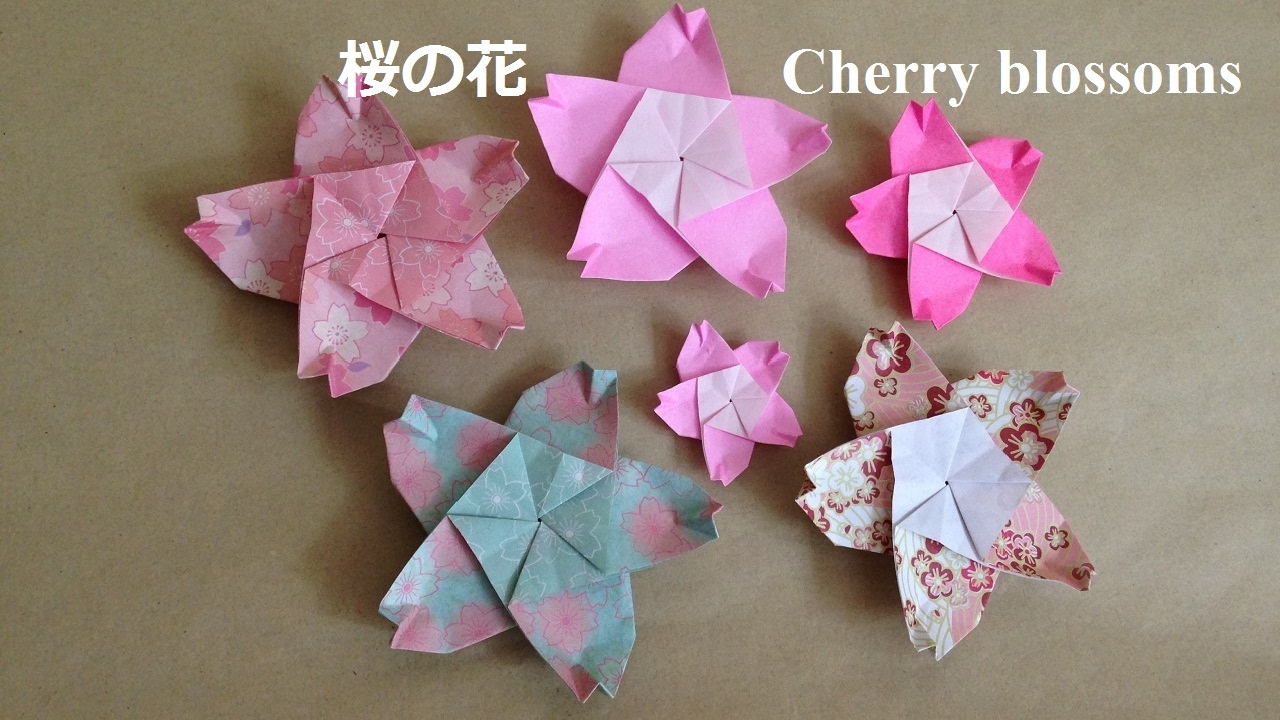 折り紙の桜の花 折り方 Niceno1 Origami Flower Cherry Blossoms Sakura Youtube