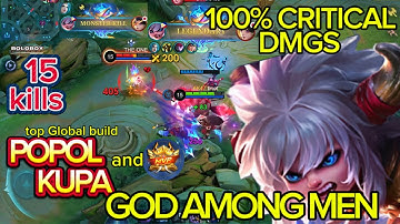 POPOL and KUPA 100% Critical Damages best Gold lane!!! top Global build MLBB..