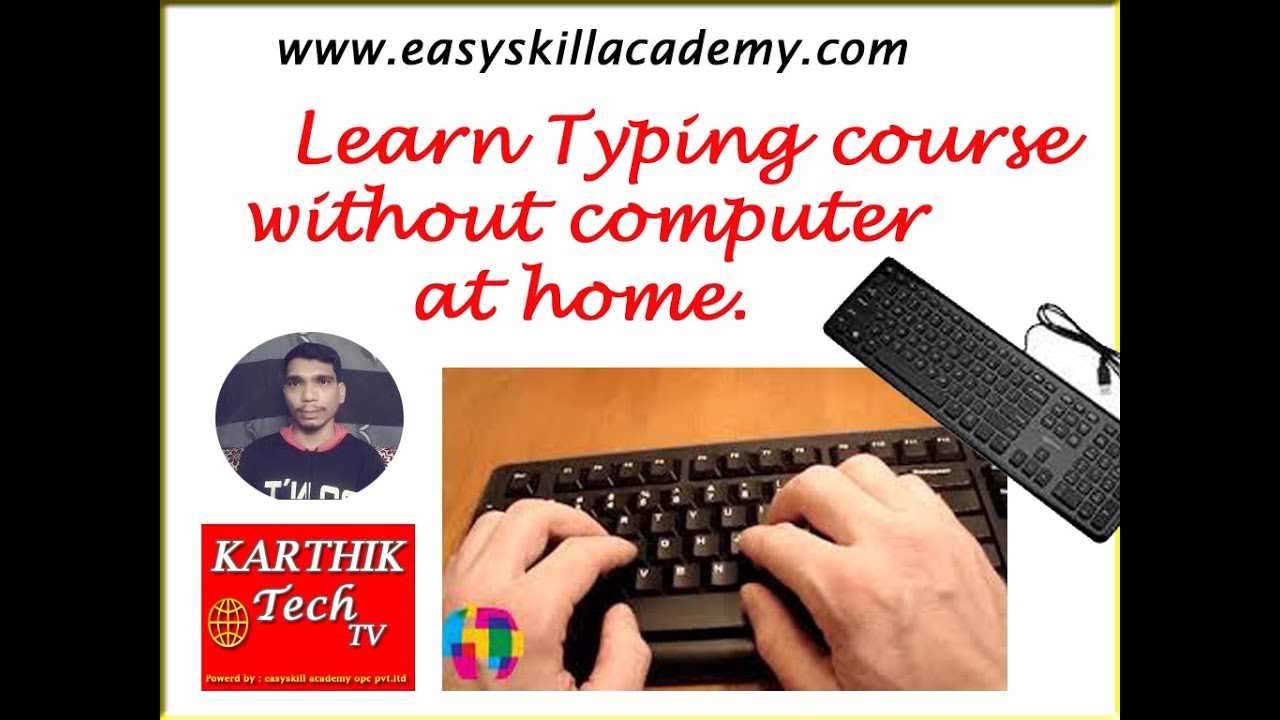Learn typing course without computer - YouTube