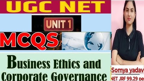UGC NET Commerce (Unit-1) Top MCQ 💯 Corporate Governance and Business ethics!