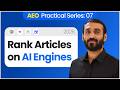Session11: Why Answer Engine Ignores Your Article? AEO Content Writing Fundamentals Explained