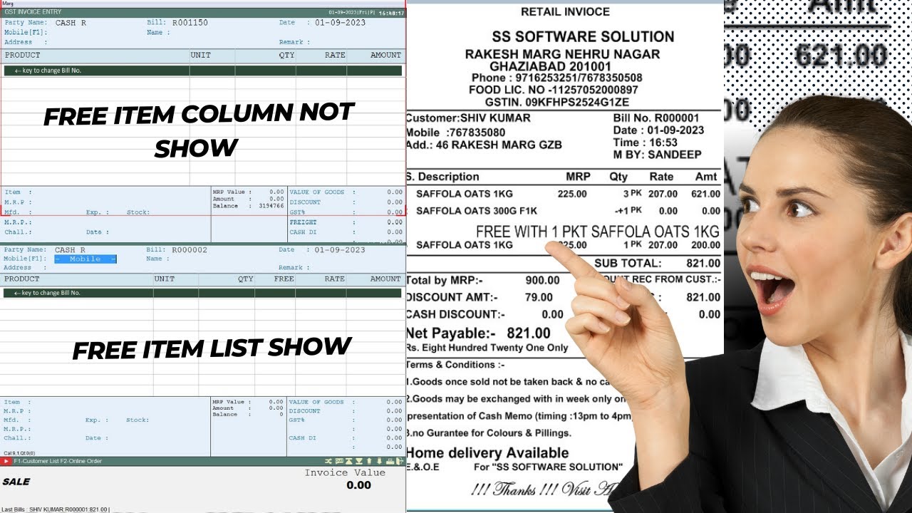 How to set Other Free with Item in Marg Software ? #marg - YouTube