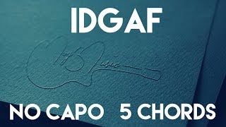 How To Play Idgaf By Dua Lipa No Capo 5 Chords Guitar Lesson