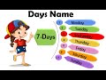 Learn Days Name| Days in the Week | Name of Days | Basic English Learning