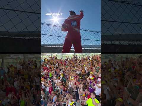 Lewis Celebrates His Sprint Pole With His Fans! ❤️