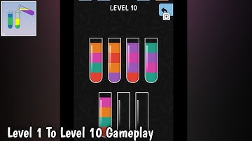 Water Color sort Level 1 To Level 10 Gameplay