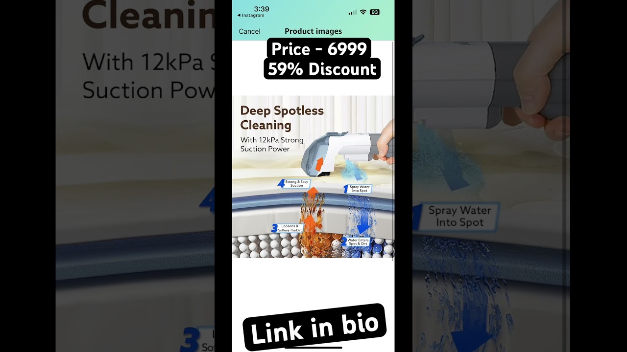 AGARO Crest Portable Spot Cleaner, Super Suction Cleaning Machine, Stain Remover,