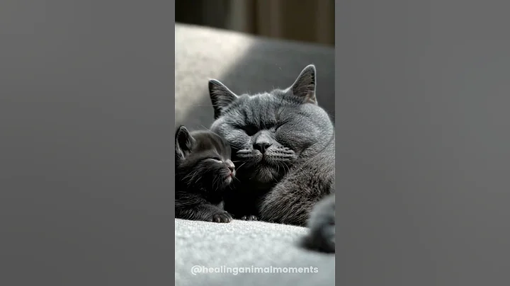 Video 11641941: british shorthair cat kitten, gray british shorthair kitten, british shorthair black kitten, lovely british shorthair kitten, british shorthair mother cat, cat mom love