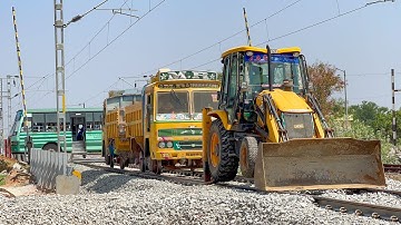 JCB 3DX New Railway Track Side Unwanted Trees Plant Vines Removing Works | jcb video
