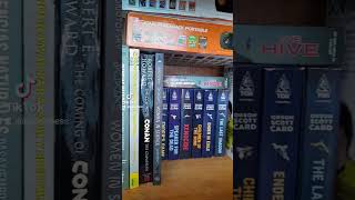 Tetris abilities help to organize books 😎 #books #bookcase #library #novels #scifi #EndersGame