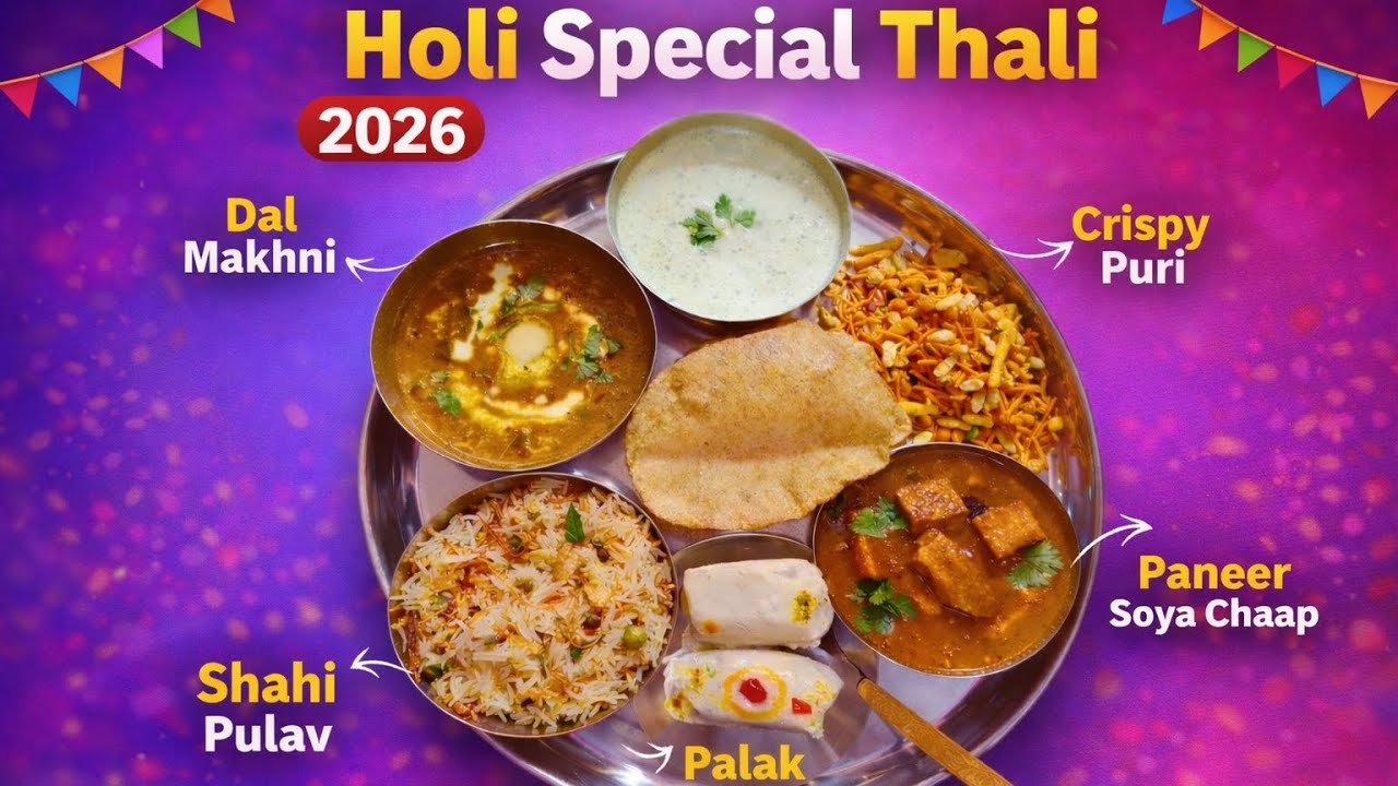 Holi Special Royal Thali 🥳 | Ghar Par Banaye Puri Restaurant Style Thali 😋 | Spicy Cooking 
