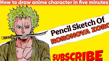 How to Draw Zoro in 5 Minutes| Easy Anime Sketch Tutorial| #anime #zoro #sketch #drawing #onepiece