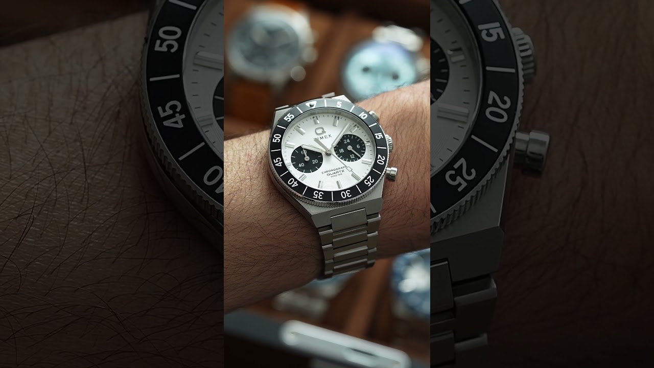 Timex Q Continental Chronograph 40mm Panda Dial Aço - Relojoaria