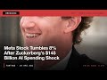 BREAKING: Meta Stock Tumbles 8% After Zuckerberg's $145 Billion AI Spending Shock #Shorts #News