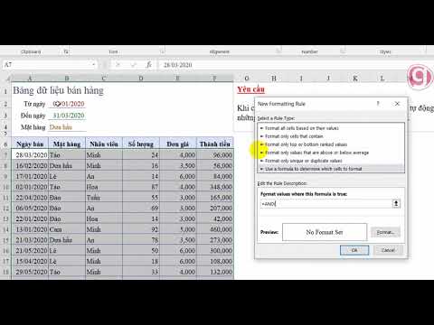 Excel Văn Phòng Conditional Formatting   Phần 6   Tự động tô màu giá trị thỏa mãn theo điều kiện