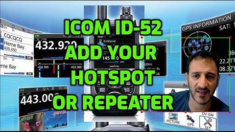ICOM ID-52 Add your Hotspot Frequency