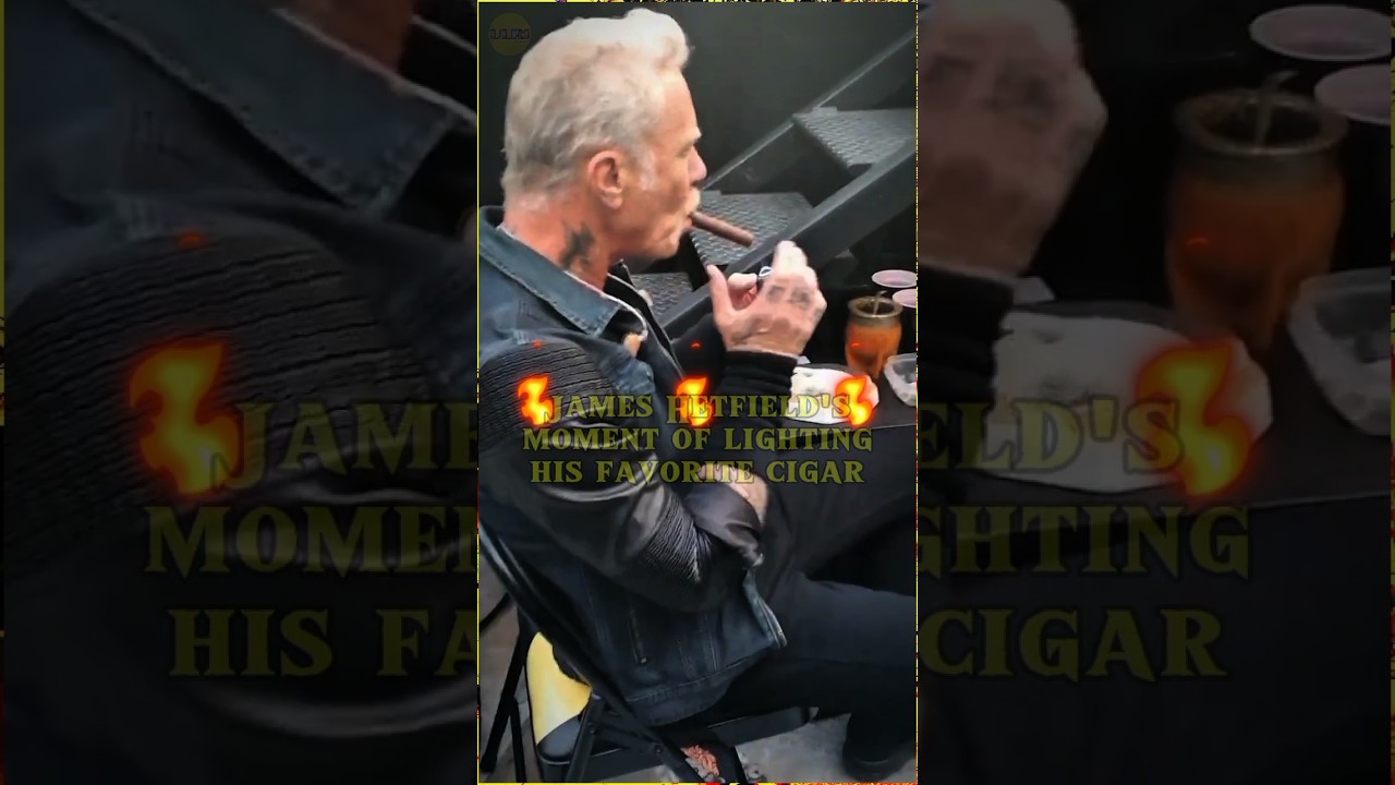 James hetfield's moment of lighting his cigar 