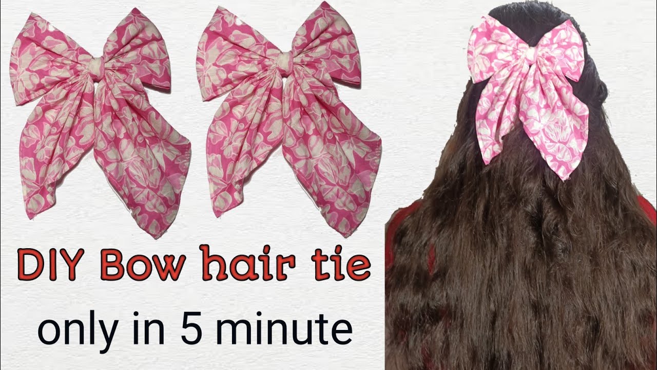 DIY easy hair bow tutorial||hair bow kaise bnaye 