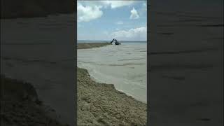 Sea Sand Dozers Pushing Good Machinery Make Work Easy