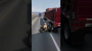 Can This Kart Survive the "Under-Trailer" Slide? 🚛💥 #beamngdrive #survival