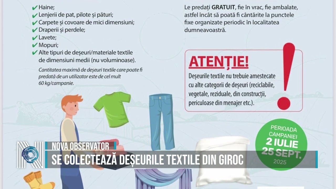 Se colectează deșeurile textile din Giroc 