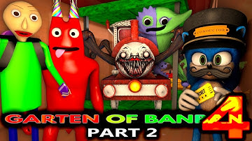 GARTEN OF BANBAN 4 PART 2 Ft. SONIC & BALDI Roblox CHALLENGE Minecraft Animation Choo choo Charles